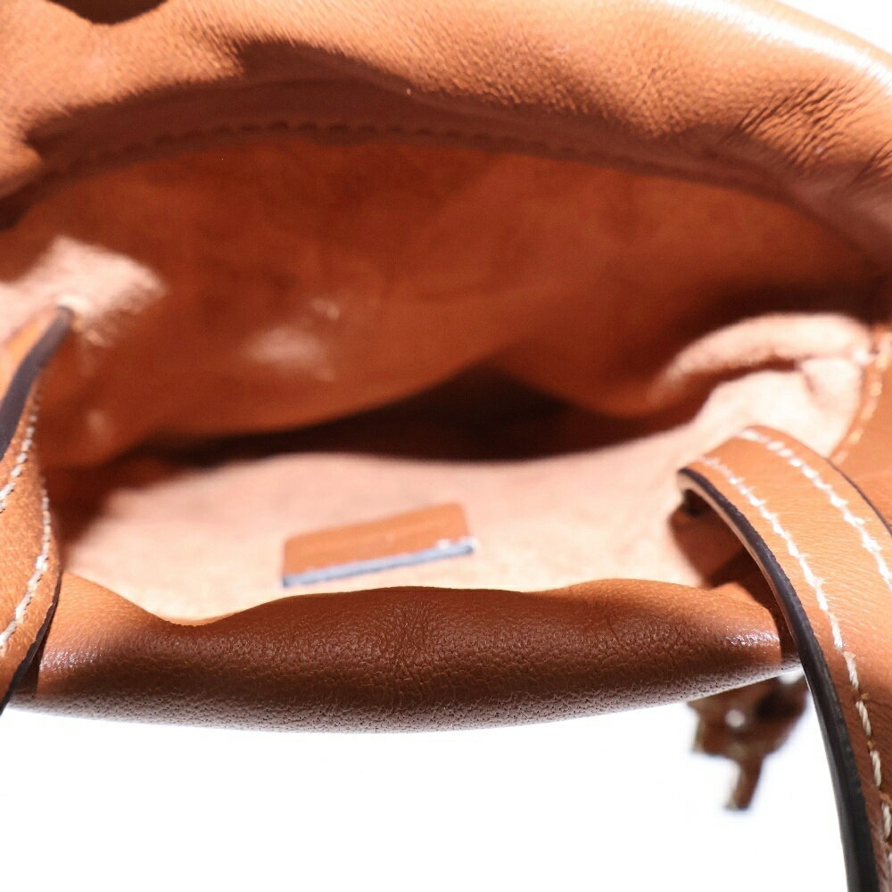 Celine Shoulder Pouch Triomphe Drawstring Brown M… - image 4